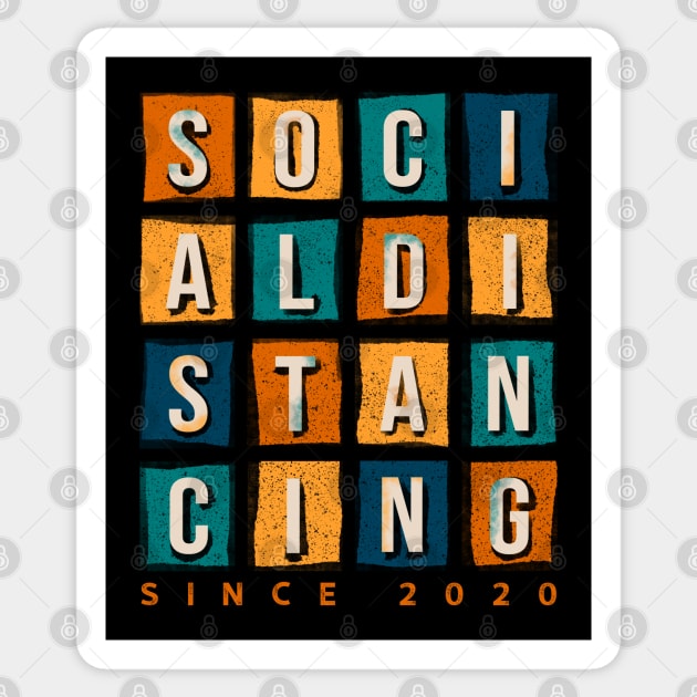 Social Distancing Since 2020 Sticker by teeleoshirts